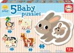 Educa Puzzle pentru cei mici Baby 5 Educa - Animale cu iepuraşi de la 12 luni (EDU17574)