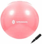 Springos 75 cm-es gimnasztikai, fitness labda, rózsaszín, pumpával (FB0012)