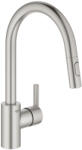 GROHE Baterie bucatarie Grohe Feel, inalta, tip C, dus extractabil, mat, otel satinat, 31486DC1 (31486DC1)
