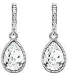  Ródiummal bevont függő csepp fülbevaló áttetsző ausztriai kristállyal (0614. ) (XE576)