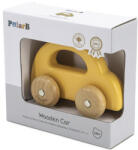 Viga Toys Masinuta din lemn galbena cu design vintage, polarb viga (44222) - bekid