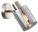 Italux Aplica perete moderna nickel din metal cu abajur din sticla Sarda (SPL-5581-1-SC-SG)