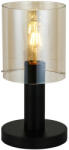 Italux Veioza moderna de birou neagra din metal cu sticla bej Sarda (TB-5581-1-BK+AMB)