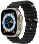 Dux Ducis Strap Watch Strap 8 / 7 / 6 / 5 / 4 / 3 / 2 / SE (45 / 44 / 42mm) Silicone Band Bracelet Black (OceanWave Version) - vexio