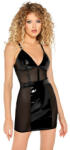 Black Level Vinyl Dress with Transparent Powernet 2851610 Black XL