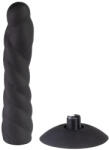 Rimba Latex Play Exchangeable Dildo for Strap-on with Sucking Cup Black Dildo