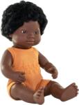 Miniland Papusa 38 cm, fetita africana, imbracata in salopeta tricotata (ML31289) - orasuljucariilor Papusa