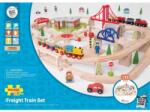 Bigjigs Toys Circuit cu tren marfar (130 piese) (BJT017) - orasuljucariilor Trenulet