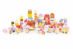 Eco Toys Set educational cu blocuri din lemn, 116 piese, Candy City Ecotoys ME433 (EDIME433)