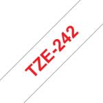 Brother TZ242 RED ON WHITE 18mm TAPE (TZE242)