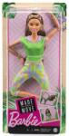 Mattel Barbie: Hajlékony jógababa barna hajjal zöld felsőben - Mattel (FTG80/GXF05)