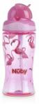 NUBY Cană care nu curge cu paie pliabile 360 ml-roz (AGSNV0414022P)