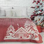 Eurofirany Rudolf karácsonyi pamut-akril takaró Piros 200x220 cm