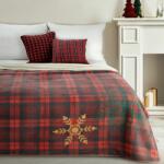 EUROFIRANY Cherry kockás karácsonyi takaró Piros 200x220 cm