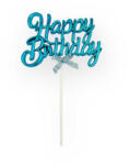 Fundrag Torta beszúró, topper - Happy birthday (kék), műanyag