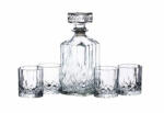 Kitchencraft Vésett üveg whiskeyszett: tárolóüveg 900ml, 4 db pohár 200ml, BarCraft