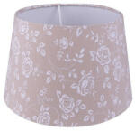 Clayre & Eef Lámpaernyő beige-fehér rózsás textilbevonatú, műanyag belsővel, 26x16cm
