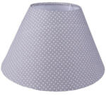 Clayre & Eef Lámpaernyő textil bevonatú szürke-fehér pöttyös, műanyag belsővel, 23x15cm