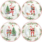 Easy Life Nuova R2S Joyful Santa porcelán desszerttányér szett 4db-os, 19cm, díszdobozban