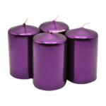  Adventi gyertya metál lila színű, 40x60 mm, 4 db/csomag (3290)
