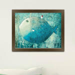 Pictorul Fericit Deep Blue Fish - Pictură pe numere Panza pictura