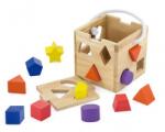 Viga Toys Cub sortator din lemn (53659) - orasuljucariilor