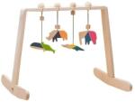 Mobbli Centru de activitati Montessori cu 4 animale multicolore de jucarie, din lemn, Mobbli (MBL-BG01-ZW-CL)
