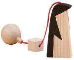 Mobbli Jucarie Montessori din lemn, pinguin pentru centru activitati, negru-lemn natur, Mobbli (MBL-ZW-BW-08)