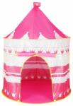 SPRINGOS Cort de joaca pentru copii, Springos, tip castel, cu husa, model buline si coronite, roz, 100x140 cm (KG0018) - mercaton
