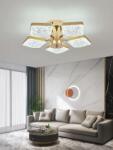  Lustra LED 89/5, Cu Telecomanda, 3 Tipuri De Lumina, Intensitate Reglabila, 80W, Auriu