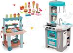 Smoby Set bucătărie de jucărie Tefal Studio Bubble Smoby electronică turcoaz cu bule magice și cărucior de servire îngheţată și vafe (SM311023-10) Bucatarie copii