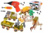KIK Set de vehicule agricole cu animale și șurubelniță (KX5309)