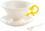 Seletti Чаша за чай с чинийка и лъжица I-WARES жълта, Seletti (SLT09858GIA)