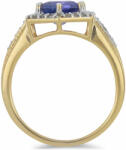  Arannyal Bevont Ezüst Gyűrű "AA" Osztályú Tanzanittal és Fehér To (Y52232/57)