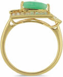  Arannyal Bevont Ezüst Gyűrű Brazil Smaragddal és Fehér Cirkónnal, (Y52271/59)