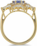  Arannyal Bevont Ezüst Gyűrű "AA" Osztályú Tanzanittal és Fehér To (Y52196/57)