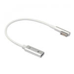  Type-C (Female) to Magsafe 1 (Male) L-Tip Adapter átalakító kábel MacBook Air és Pro szériákhoz, fehér (18cm)