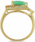  Arannyal Bevont Ezüst Gyűrű Brazil Smaragddal és Fehér Cirkónnal, (Y52271/54)
