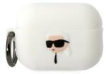 Karl Lagerfeld KLAP2RUNIKH AirPods Pro 2 borító fehér/fehér szilikon Karl Head 3D