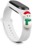 Hurtel Szíjas Xmas csuklópánt Xiaomi Mi Band 4 / Mi Band 3 karácsonyi szilikon karkötőhöz, fehér (Hóember 1)