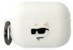 Karl Lagerfeld KLAP2RUNCHH AirPods Pro 2 borító fehér/fehér szilikon Choupette Head 3D