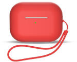 Hurtel Szilikon tok AirPods 1-hez / AirPods 2-hez + csuklópánt zsinór - piros