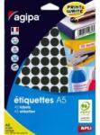 agipa Etichete rotunde Agipa A5 15mm negre