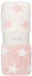 Soffi Baby takaró plüss dupla rózsaszín-fehér csillagos 75x100cm - babymax