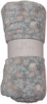 Soffi Baby takaró plüss dupla szürke virágos 75x100cm - babymax