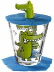 Leonardo BAMBINI pohár fedővel és alátéttel, krokodil