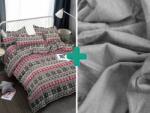  2x cearșafuri microfibră gri WIMPLE + cearșaf de tricou 180x200 cm gri deschis Lenjerie de pat