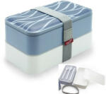 WD Lifestyle Nuova R2S Műanyag lunch-box 2 rekeszes, műanyag evőeszközzel, hullámmintás