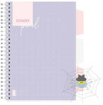 STREET Spirálfüzet STREET Pad regiszteres A/5 kockás 100 lapos lila pöttyös - spidershop