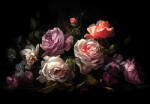 Consalnet Festett rózsák fekete hátteren poszter, fotótapéta, Vlies (520 x 318 cm) (C1-14650VEXXXXXL)